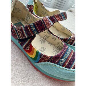 Tigerbear Republik Canvas Mary Jane Shoes 10 Marie Guatemala Rainbow Sneakers